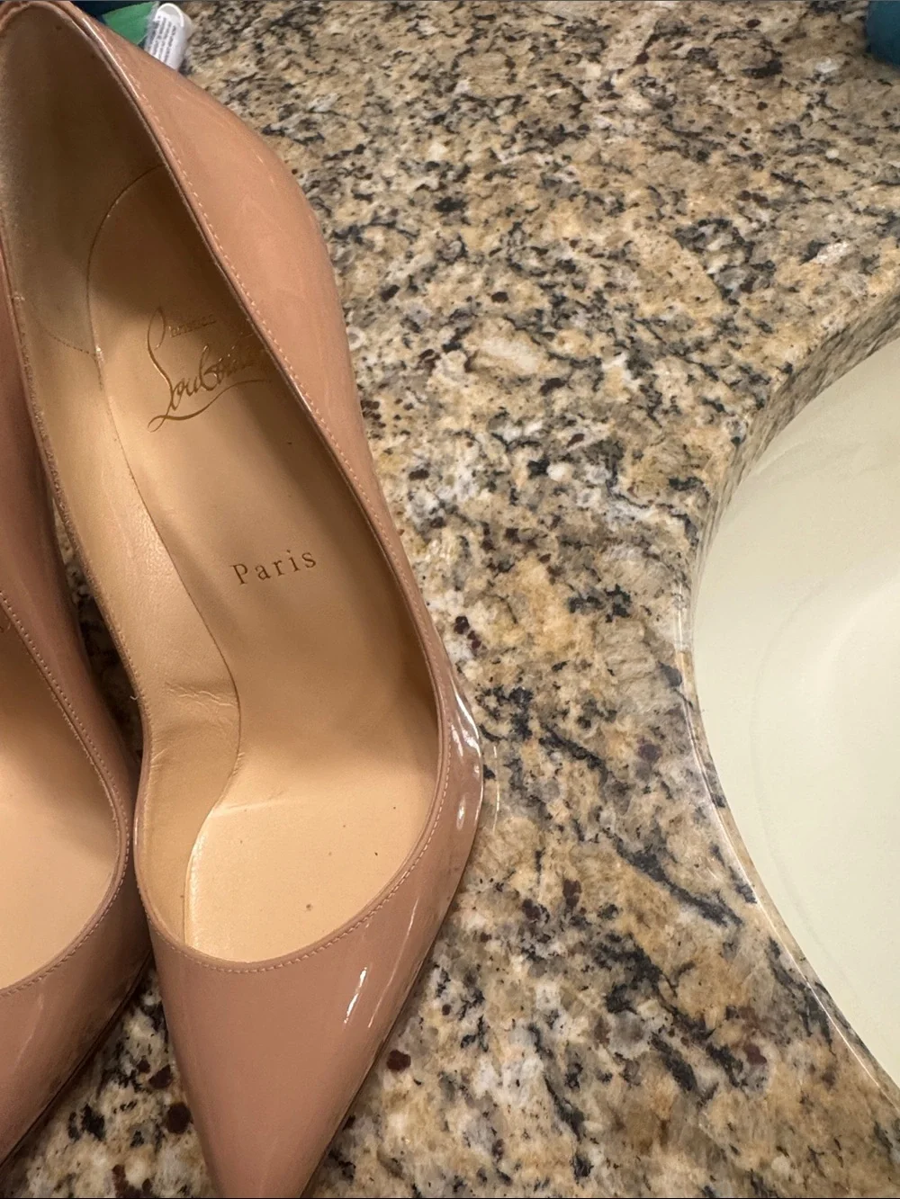 Christian Louboutin Nude Patent Pointed-Toe Stiletto Pumps - Blush
